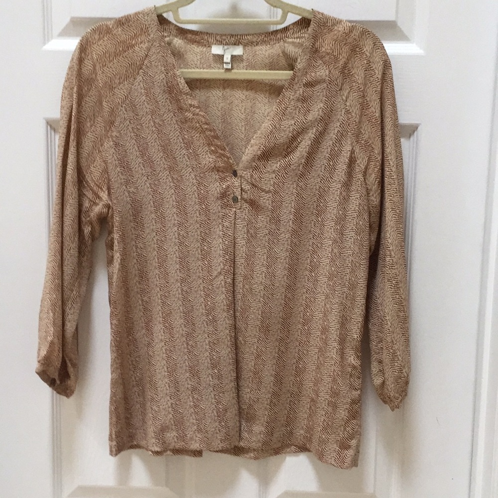 Joie 100% silk top! Gorgeous-coffee/cream design!
